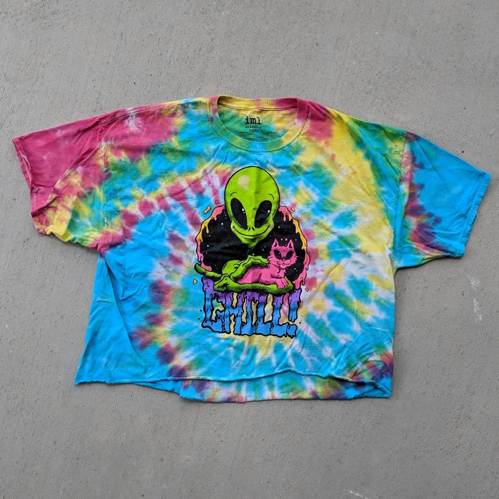 Alien Tie Dye Chill Oversized Tee Shirt Altered